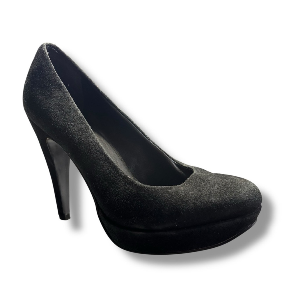 Franco Fortini Womenβs Black Suede Platform Heels Size 6 | 3263